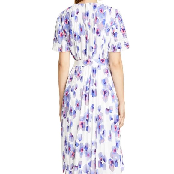 NEW BOSS HUGO BOSS Diplissee Pleated Floral-Print Dress Size US 6 #391 - Picture 2 of 12